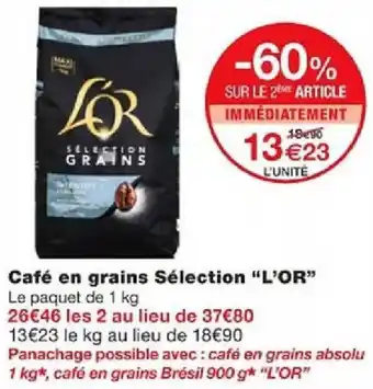 Monoprix Café en grains Sélection "L'OR" offre