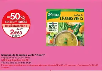 Monoprix Mouliné de légumes verts "Knorr" offre