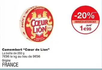 Monoprix Camembert "Cœur de Lion" offre