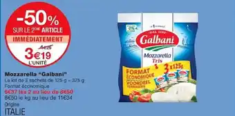 Monoprix Mozzarella "Galbani" offre