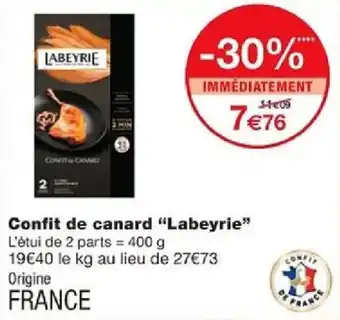 Monoprix Confit de canard "Labeyrie" offre