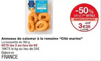 Monoprix Anneaux de calamar à la romaine "Cité marine" offre