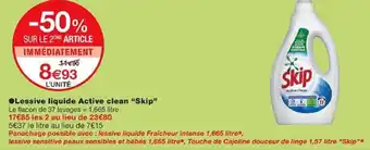 Monoprix Lessive liquide Active clean "Skip" offre