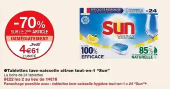 Monoprix Tablettes lave-vaisselle citron tout-en-1 "Sun" offre