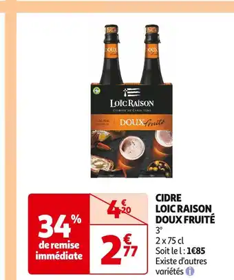 Auchan Supermarché Loic raison cidre doux fruité offre