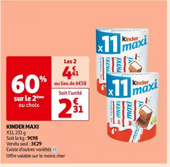 Auchan Supermarché Kinder maxi offre