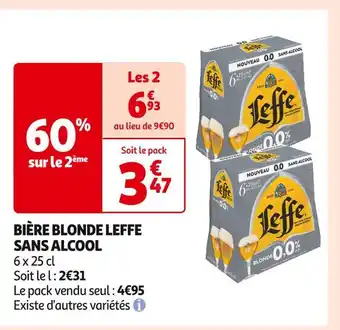 Auchan Supermarché Leffe bière blonde sans alcool offre