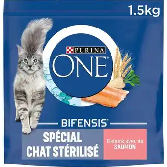 Auchan Croquettes pour chat stérilisé saumon purina one offre