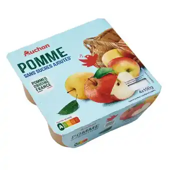 Auchan Purée de pommes sans sucres ajoutés auchan offre