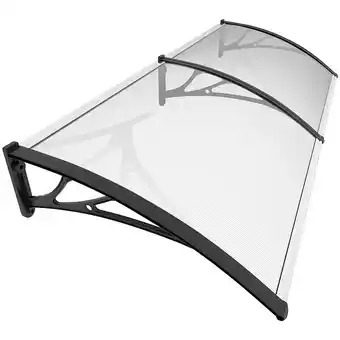 Bricomarché Vounot auvent de porte marquise 200x80 cm transparent en polycarbonate anti uv noir offre