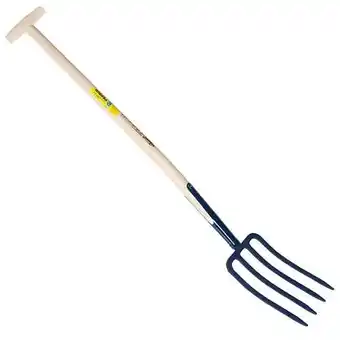 Bricomarché Fourche à bêcher à soie 4 dents 30 manche béquille tournée offre