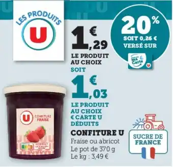 Super U CONFITURE U offre