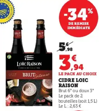 Super U CIDRE LOIC RAISON offre