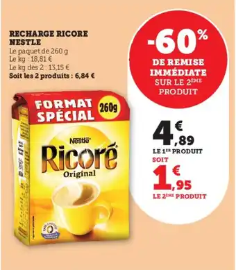 Super U RECHARGE RICORE NESTLE offre
