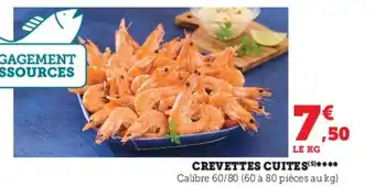 Super U CREVETTES CUITES offre