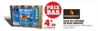 Super U PACK DE 5 BUCHES DE BOIS DENSIFIÉ offre