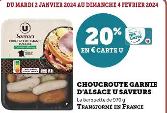 Super U CHOUCROUTE GARNIE D'ALSACE U SAVEURS offre