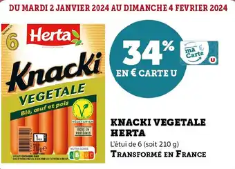 Super U KNACKI VEGETALE HERTA offre