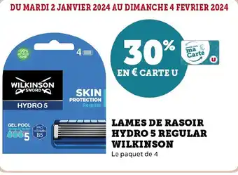 Super U LAMES DE RASOIR HYDRO 5 REGULAR WILKINSON offre