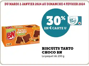Super U BISCUITS TARTO CHOCO BN offre