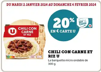 Super U CHILI CON CARNE ET RIZ U offre