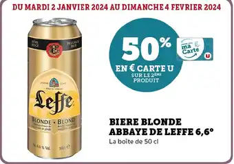 Super U BIERE BLONDE ABBAYE DE LEFFE 6,6° offre