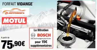 Autobacs FORFAIT VIDANGE offre