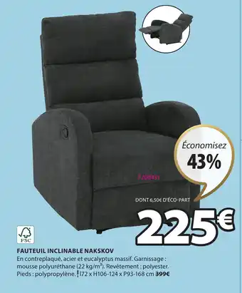 JYSK FAUTEUIL INCLINABLE NAKSKOV offre