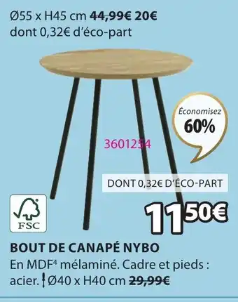 JYSK BOUT DE CANAPÉ NYBO offre