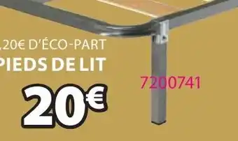 JYSK PIEDS DE LIT BEDLEG SQUARE GREY STEEL En acier. Incl. vis. Lot de 6. 13 x L4 x H15 cm offre