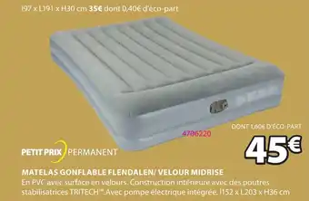 JYSK MATELAS GONFLABLE FLENDALEN/VELOUR MIDRISE offre