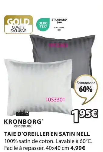 JYSK TAIE D'OREILLER EN SATIN NELL offre