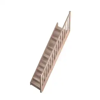 Escalier kit ajustable avec rampe droit - bois de hetre
