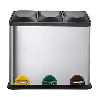 Brico Cash Poubelle de tri sélectif zoe argent acier inoxydable 45 l offre