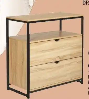 La Foir'Fouille COMMODE 2 TIROIRS + 1 ÉTAGÈRE MEMPHIS offre