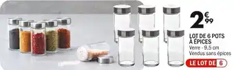 La Foir'Fouille LOT DE 6 POTS À ÉPICES offre