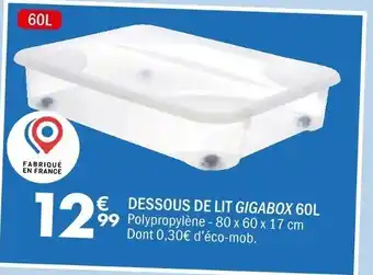 La Foir'Fouille DESSOUS DE LIT GIGABOX 60L offre