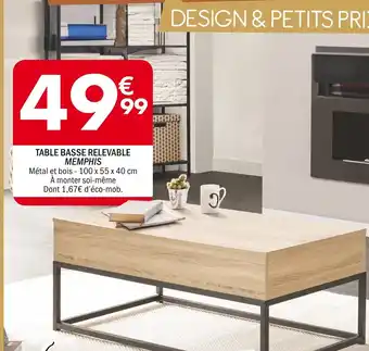 La Foir'Fouille TABLE BASSE RELEVABLE MEMPHIS offre
