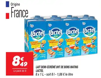 Netto LAIT DEMI-ÉCRÉMÉ UHT DE BONS MATINS LACTEL offre