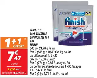 Netto TABLETTES LAVE-VAISSELLE QUANTUM ALL IN 1 X33 FINISH(b) offre