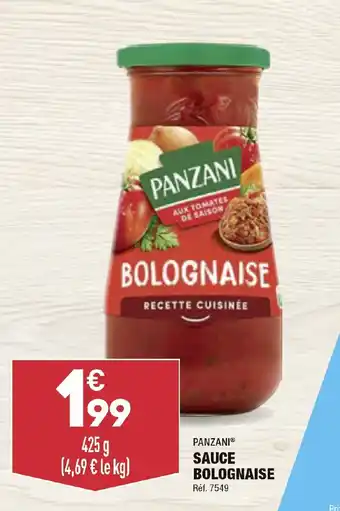 ALDI PANZANIⓇ SAUCE BOLOGNAISE offre
