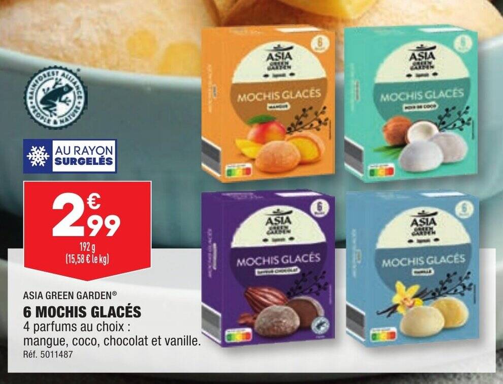 Promo ASIA GREEN GARDENⓇ 6 MOCHIS GLACÉS chez ALDI