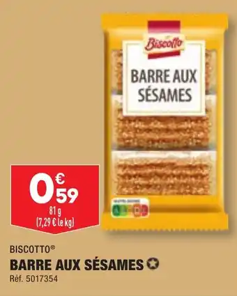ALDI BISCOTTOⓇ BARRE AUX SÉSAMES offre
