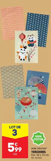 ALDI HOME CREATION TORCHONS offre