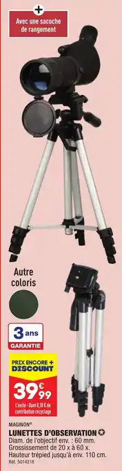 ALDI MAGINONⓇ LUNETTES D'OBSERVATION offre