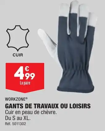 ALDI WORKZONEⓇ GANTS DE TRAVAUX OU LOISIRS offre
