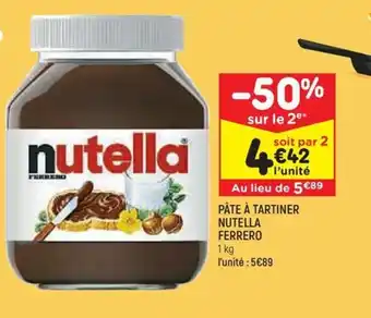 Leader Price PÂTE À TARTINER NUTELLA FERRERO offre