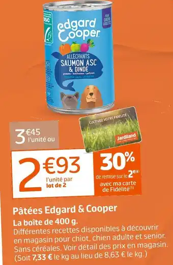 Jardiland Edgard & cooper pâtées offre