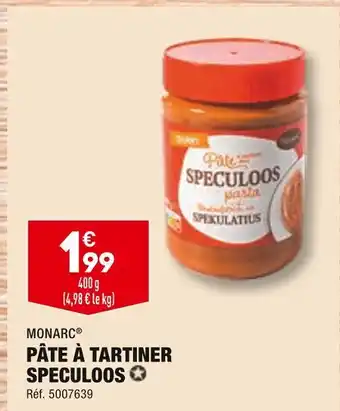 ALDI Monarc pâte à tartiner speculoos offre
