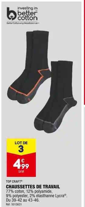 ALDI Top craft chaussettes de travail offre